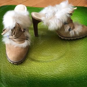 Coach slide on mule heels